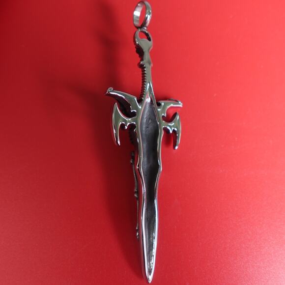 DP-1148 AAB Style — Stainless Steel Large Spade with Skull Crucifix Pendant - Picture 2 of 4